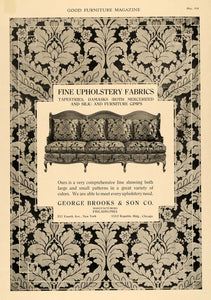 1918 Ad George Brooks Upholstery Fabric Tapestry Damask - ORIGINAL GF1