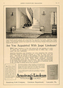 1918 Ad Armstrong Home Jaspe Linoleum Staircase Furnish - ORIGINAL GF1