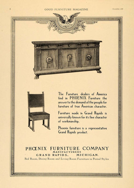 1920 Ad Phoenix Furniture Co Chair Home Decoration - ORIGINAL