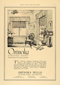 1920 Ad Orinoka Mills Draperies Upholstery Living Room - ORIGINAL GF1
