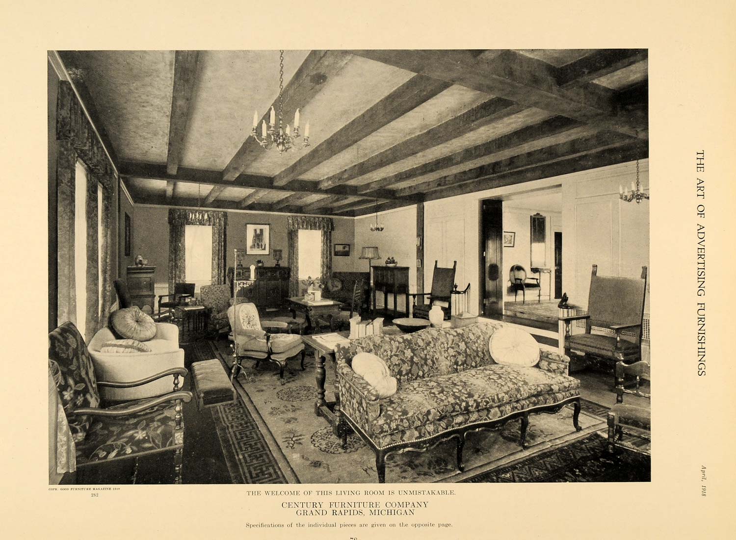 1918 Ad Century Furniture Company Living Room Couches - ORIGINAL ADVERTISING GF1