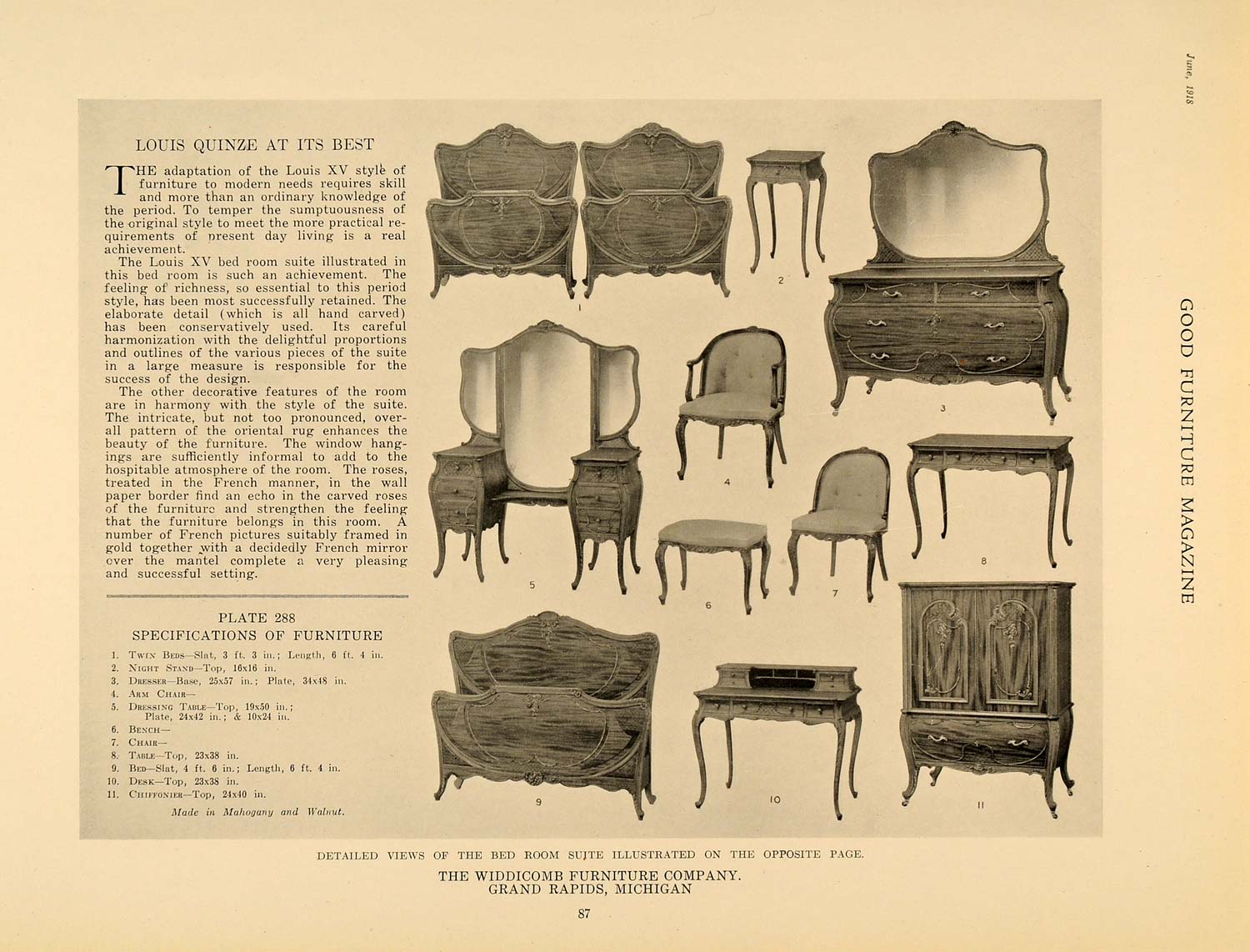 1918 Ad Chiffonier Dressing Table Widdicomb Furniture - ORIGINAL ADVERTISING GF1