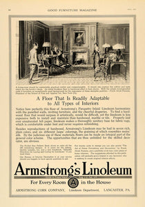 1918 Ad Frank Alvah Parsons Armstrongs Linoleum Floors - ORIGINAL GF1