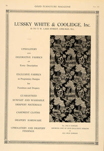 1918 Ad Design 2945D Silk Damask Lussky White Coolidge - ORIGINAL GF1