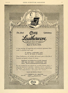 1919 Ad Chase Leatherwove Upholstery Fabrics Decor - ORIGINAL ADVERTISING GF1