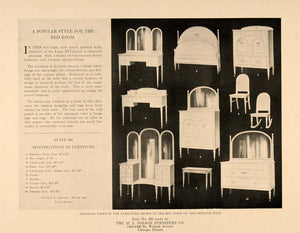 1919 Print Nelson Furniture Mirror Dresser Home Decor - ORIGINAL HISTORIC GF1