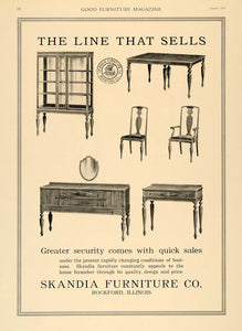 1918 Ad Skandia Furniture Chairs Cabinet Mirror Dresser - ORIGINAL GF1