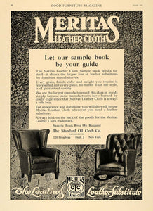 1918 Ad Standard Oil Meritas Leather Cloth Home Decor - ORIGINAL ADVERTISING GF1