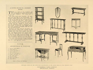 1918 Print Davis-Birely Table Furniture Living Room - ORIGINAL HISTORIC GF1