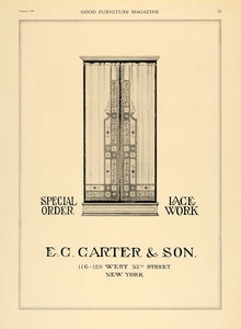 1918 Ad Carter & Son Lace Work Fabrics Home Decoration - ORIGINAL GF1