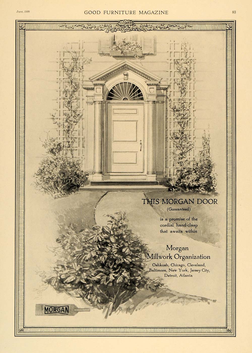 1920 Ad Millwork Organization Door Entrance Home ORIGINAL GF1