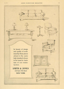1920 Ad Smith & Jones Furniture Home Decoration Sofa - ORIGINAL ADVERTISING GF1