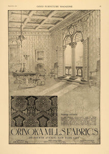 1919 Ad Orinoka Mills Fabrics Period Stuff Decorative - ORIGINAL ADVERTISING GF2