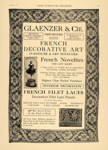 1919 Ad Gaenzer & Cie. French Decorative Art Filet Lace - ORIGINAL GF2