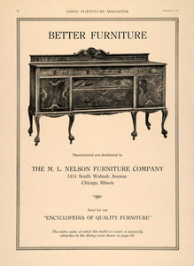 1919 Ad M. L. Nelson Furniture Table 1414 S. Wabash Ave - ORIGINAL GF2