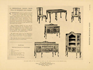 1919 Print M. L. Nelson Furniture Cabinet Buffet Chair ORIGINAL HISTORIC GF2