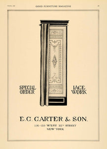 1918 Ad E. C. Carter Special Order Lace Work Rug Drapes - ORIGINAL GF2