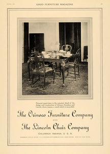 1918 Ad Orinoco Furniture Lincoln Chair Dining Room Set - ORIGINAL GF2
