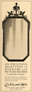 1918 Ad F. J. Newcomb Mirrors Picture Frame Designs NY - ORIGINAL GF2