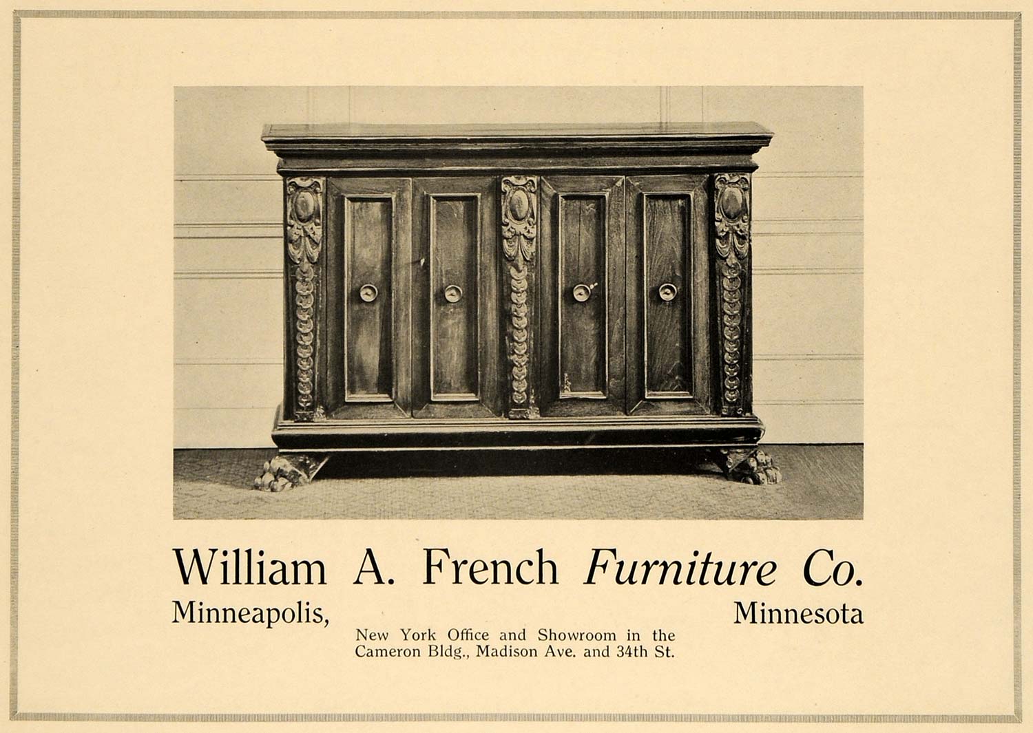 1919 Ad William A. French Furniture Minneapolis MN NY - ORIGINAL ADVERTISING GF2