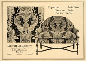 1919 Ad Arthur H Lee Tapestries Printed Linens Chair - ORIGINAL ADVERTISING GF2