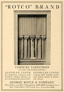 1918 Ad George Royle Royco Verdure Tapestries Decor - ORIGINAL ADVERTI ...