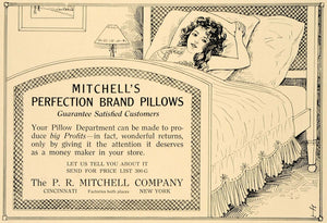 1918 Ad P R Mitchell Co. Bedroom Bed Decor Pillows - ORIGINAL ADVERTISING GF2