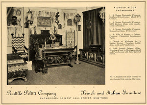 1918 Ad Radillo-Pelitti Co. Furniture Venetian Studios - ORIGINAL GF2