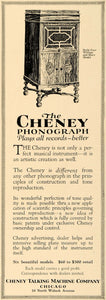 1918 Ad Cheney Talking Phonograph William & Mary Model - ORIGINAL GF2