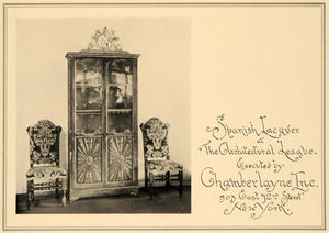 1918 Ad Chamberlayne Inc. Spanish Lacquer Cabinet Chair - ORIGINAL GF2