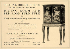 1918 Ad Henry Fuldner & Sons Inc. Hall Cabinets Decor - ORIGINAL ADVERTISING GF2