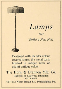 1918 Ad Horn & Brannen Mfg. Co. Artistic Floor Lamps - ORIGINAL ADVERTISING GF2