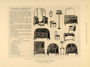 1918 Print Vanity Lamp Mirror Orinoco Furniture Lincoln Furniture Company GF3