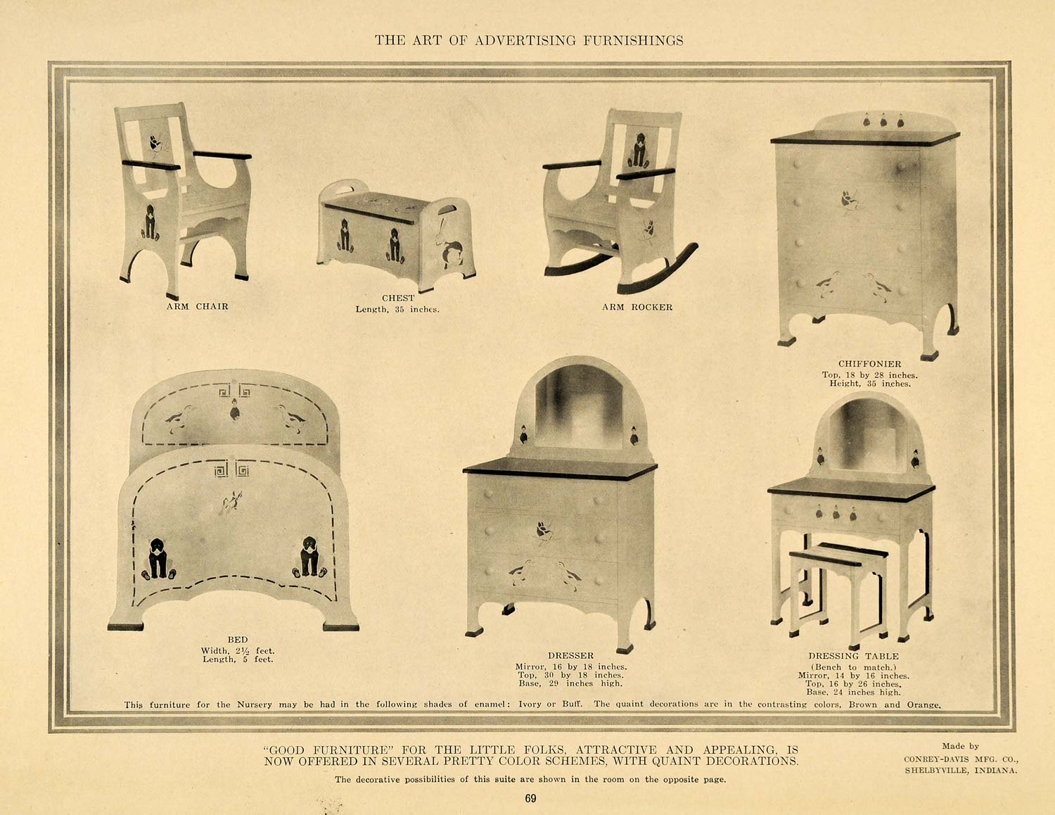 1916 Print Chiffonier Conrey-Davis Company Furniture - ORIGINAL HISTORIC GF3