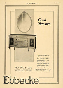 1916 Ad Morton W Lee Ebbecke Furniture Dresser Mirror - ORIGINAL ADVERTISING GF3