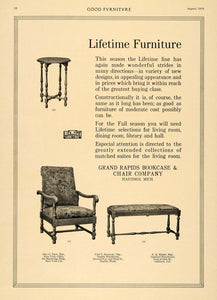 1916 Ad Furniture Bench Grand Rapids Bookcase Chair Co - ORIGINAL GF3