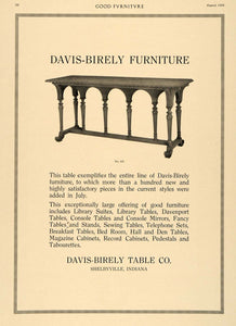 1916 Ad Davis Birely Furniture No 625 Library Tables - ORIGINAL ADVERTISING GF3