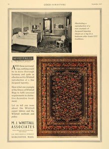 1917 Ad Jacquard Tapestry M J Whittall Associates Rugs - ORIGINAL GF3