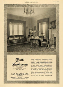 1917 Ad L C Chase Company Leatherwove Furniture Decor - ORIGINAL ADVERTISING GF3