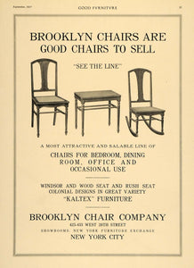 1917 Ad Rocker Bench Brooklyn Chair Company Furniture - ORIGINAL ADVERTISING GF3