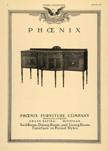 1917 Ad Buffet Table Sideboard Phoenix Furniture Co. - ORIGINAL ADVERTISING GF3