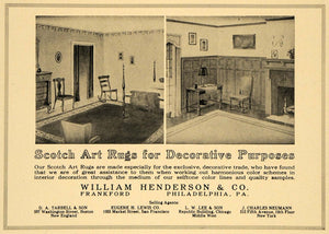 1921 Ad William Henderson & Co. Scotch Art Rugs Decor - ORIGINAL ADVERTISING GF4