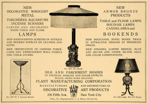 1921 Ad Plant Manufacturing Silk Parchment Shade Lamps - ORIGINAL GF4