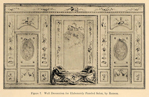 1919 Print Wall Decoration Elaborate Panel Salon Ranson ORIGINAL HISTORIC GF4