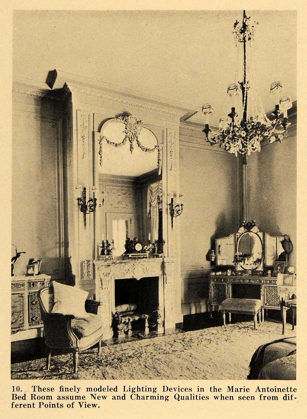 1921 Print Marie Antoinette Bedroom Chandelier Decor - ORIGINAL HISTOR –  Period Paper Historic Art LLC