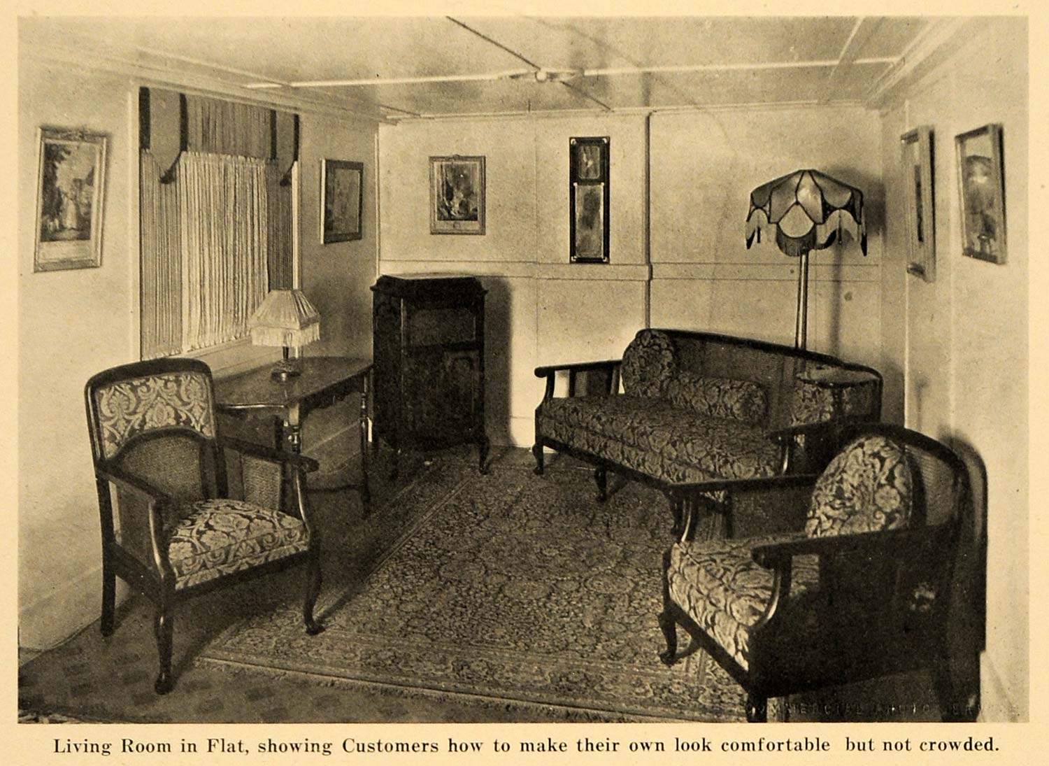 1920 Print Living Room Store Display Design Setting - ORIGINAL HISTORIC GF4