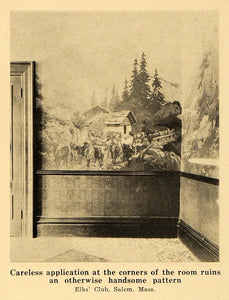 1920 Print Example Wall Paper Hanging Elks Club Salem - ORIGINAL HISTORIC GF4