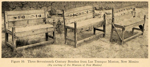 1920 Print Benches Las Trampas New Mexico Museum Chair ORIGINAL HISTORIC GF4