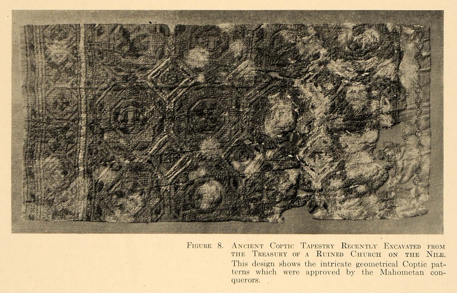1920 Print Ancient Coptic Tapestry Church Nile Egypt - ORIGINAL HISTORIC GF4