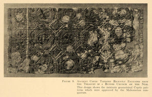 1920 Print Ancient Coptic Tapestry Church Nile Egypt - ORIGINAL HISTORIC GF4